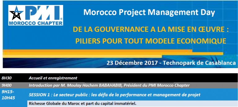 1ère édition du Morocco Project Management Day sous le thème « De la gouvernance à la mise e œuvre : Piliers pour tout modèle économique »